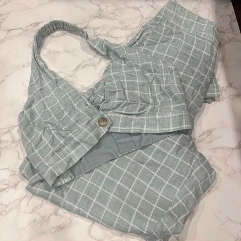 Grid Mint pant set